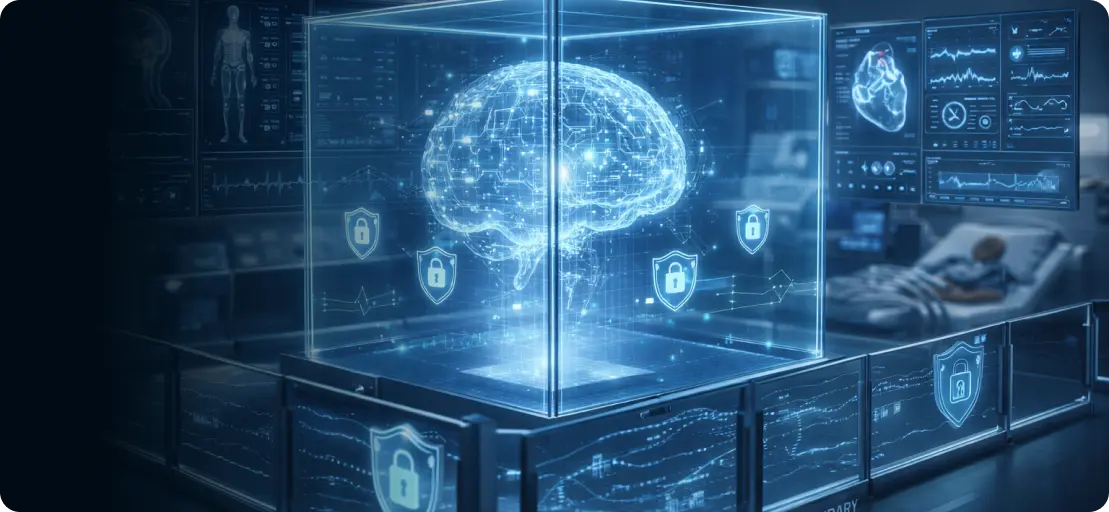 Illustration for healthcare data security and compliance challenges