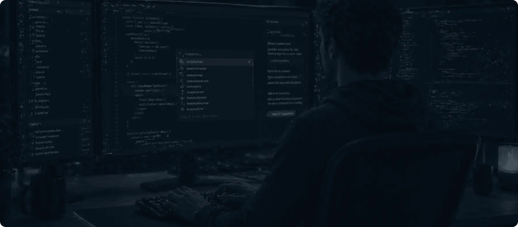 Hero background: AI-ACCELERATED ENGINEERING — Ship Enterprise Software Faster with Cursor-Assisted Developers.