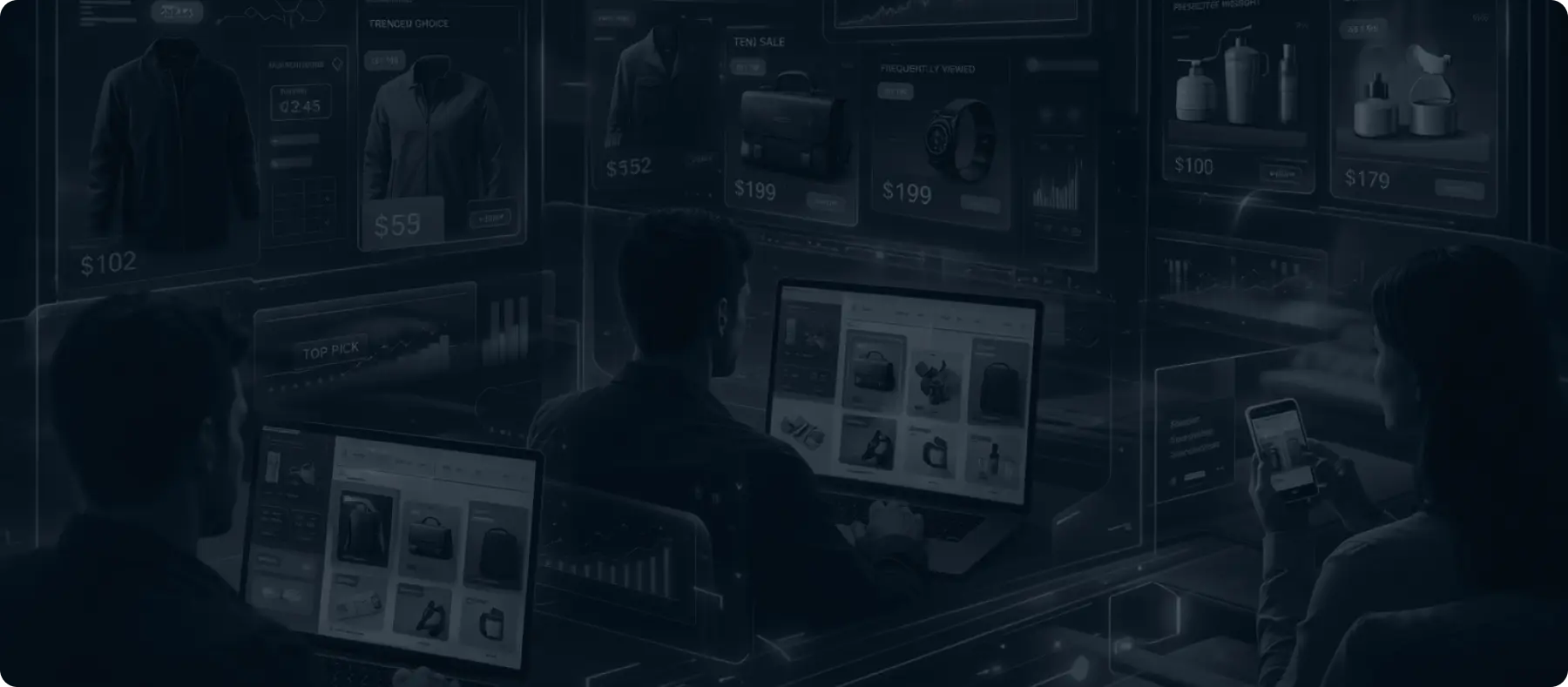 Decorative hero background for Retail and Smart Commerce AI